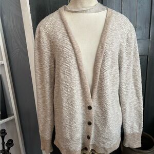 Bean Signature Women's Beige Cardigan Sweater sz L